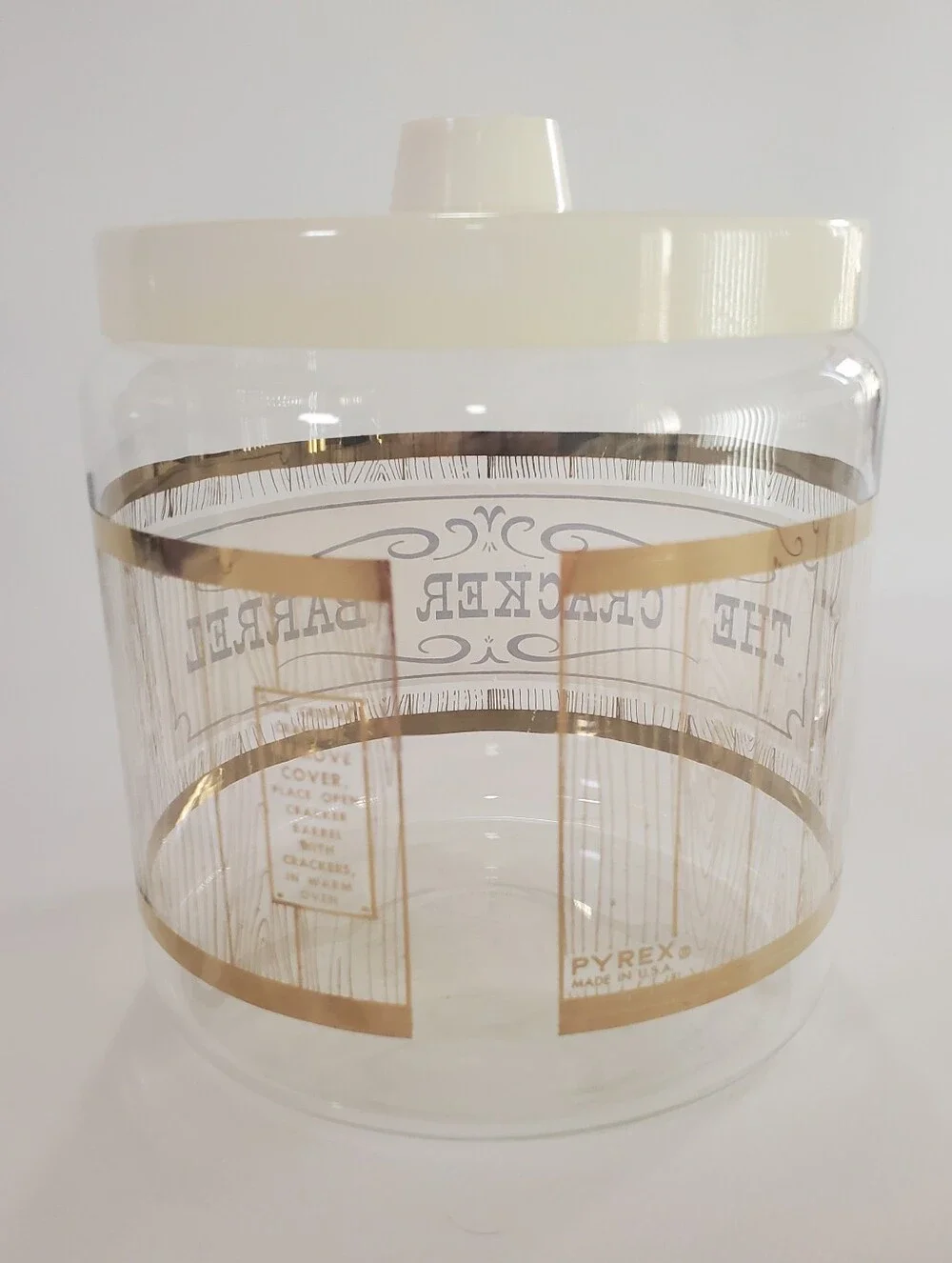 🟢 Vtg Pyrex Golden Storage Mates Cracker Barrel & Cookie Jar Canister Set MCM